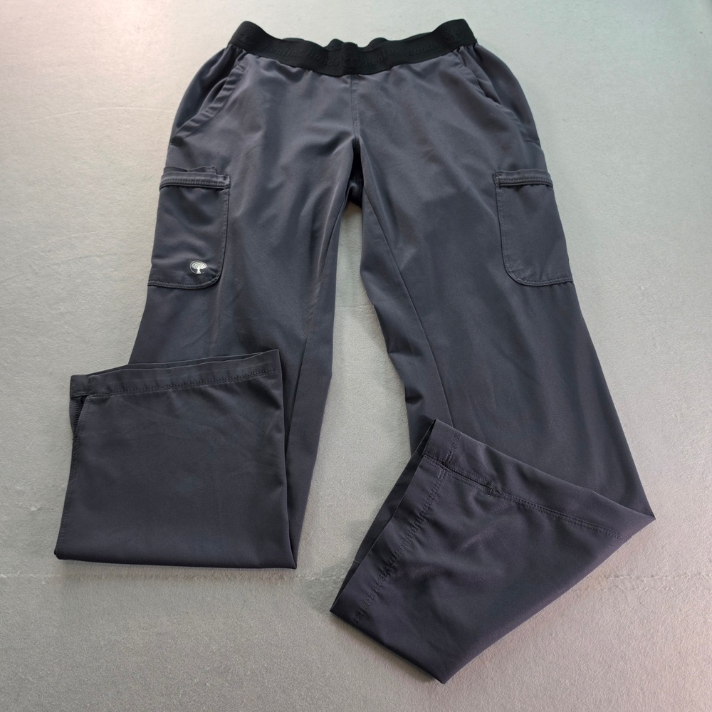 Healing Hands Purple Label Yoga Scrub Pants Charcoal Gray Cargo 9500P Small